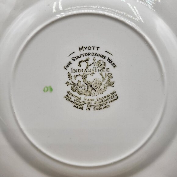 Myott Indian Tree Fine Staffordshire Ware Luncheon Plates Set Of 4 - Picture 6 of 8